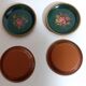 Lot de 4 dessous de verre vintage verts