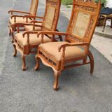 Series of 4 chairs in teak English colonies Ceylon circa 1960