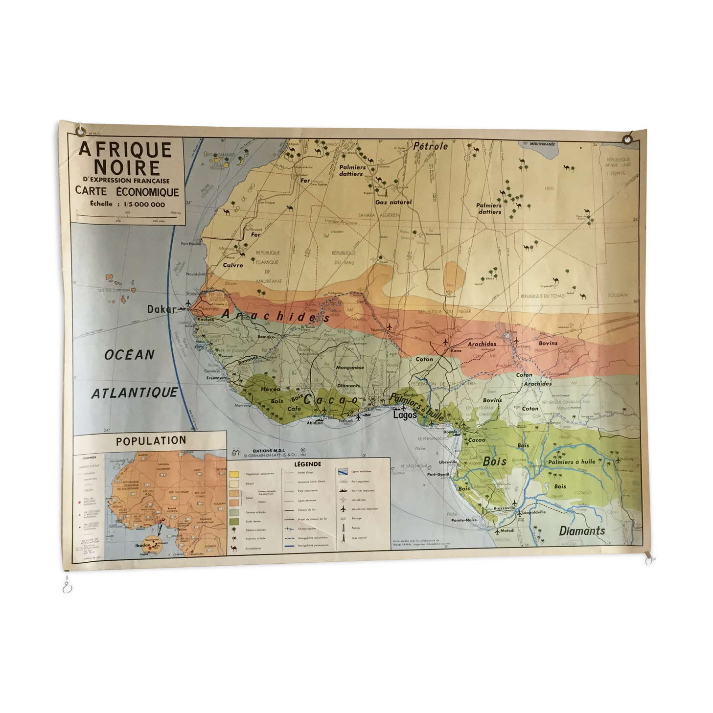 Black African political and economic 1962 school map
