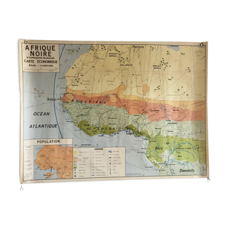 Carte scolaire Afrique noire politique et économique 1962