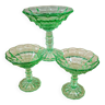 Green glass cups