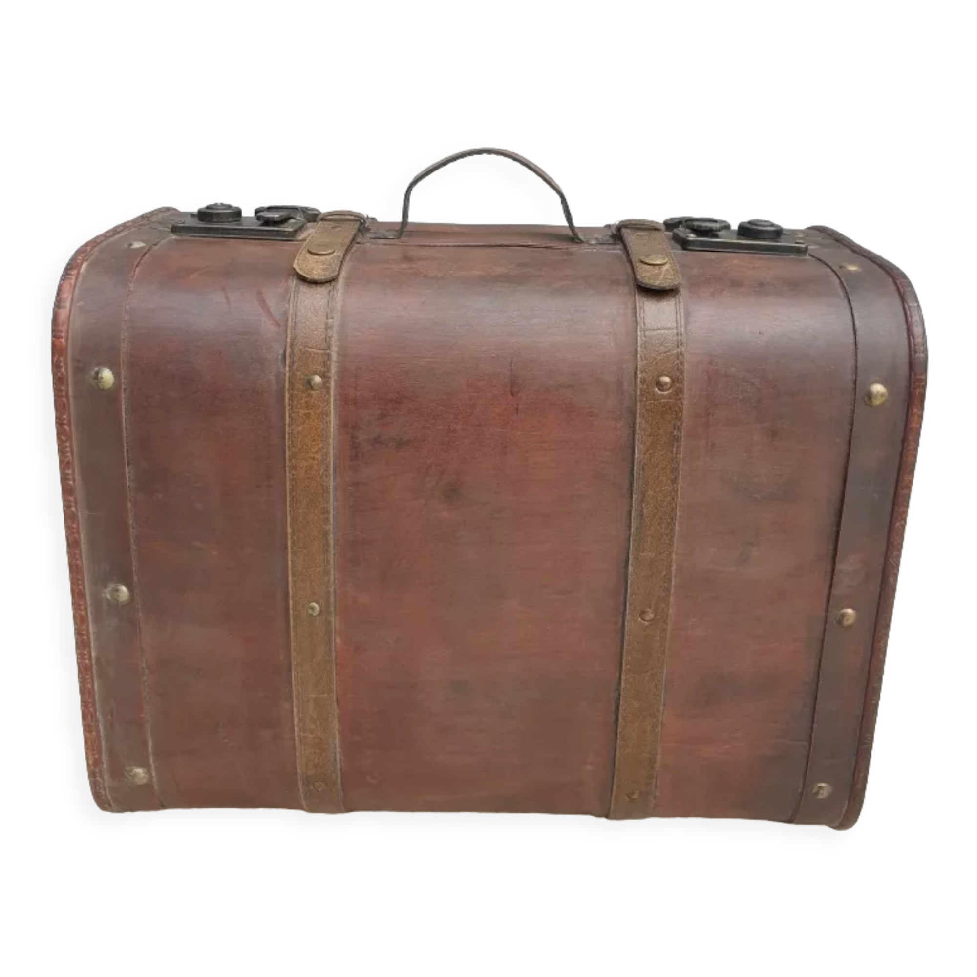 Decorative poplar suitcase with 2 clasps