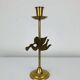 Vintage gold brass angel candle holder