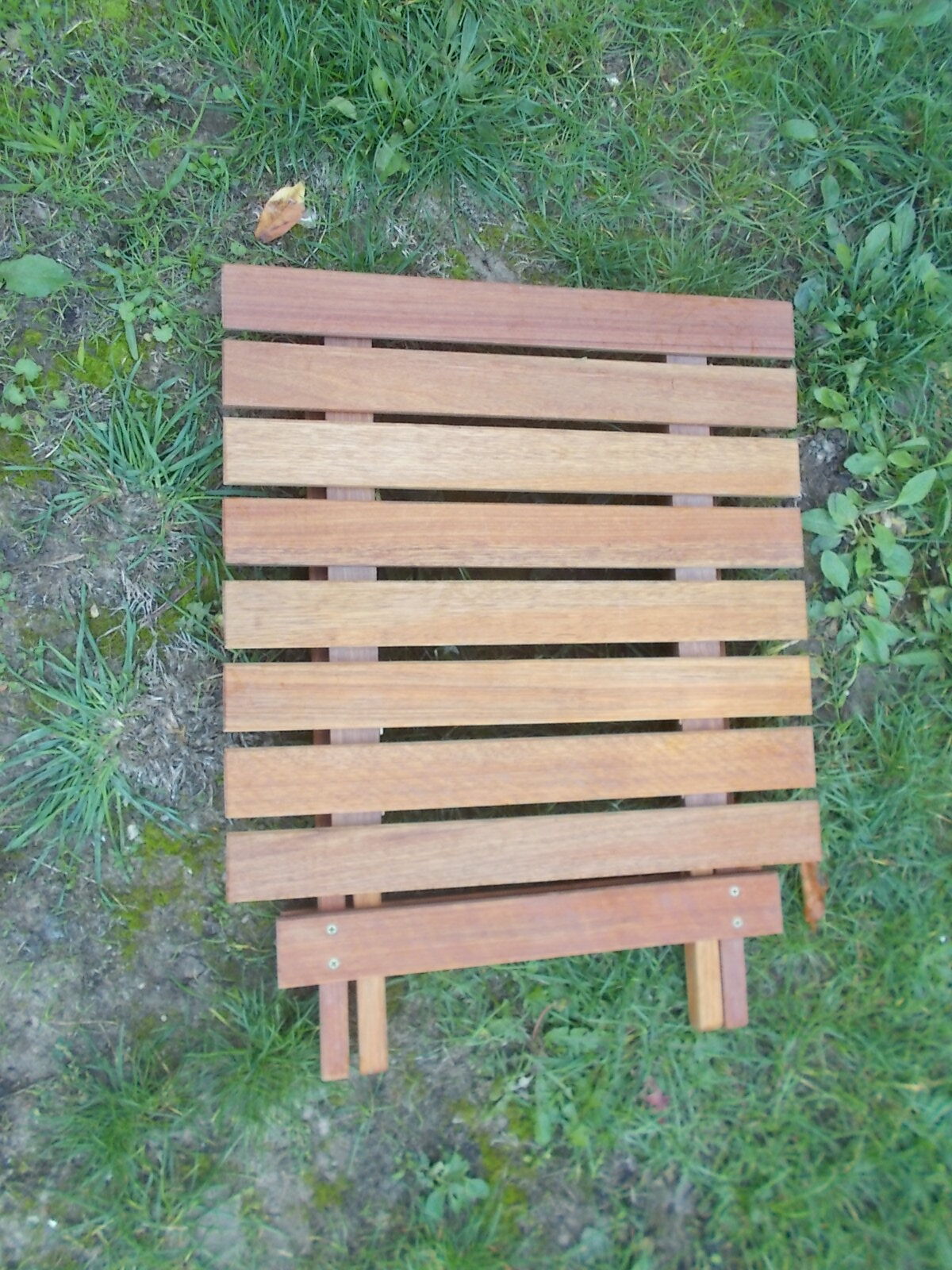 Wooden slatted side table
