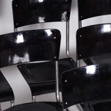 Set of 6 Vintage Bauhaus Chairs, Restored, Gloss, Vichr a Spol, Czechia, 1930s
