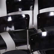 Set of 6 Vintage Bauhaus Chairs, Restored, Gloss, Vichr a Spol, Czechia, 1930s