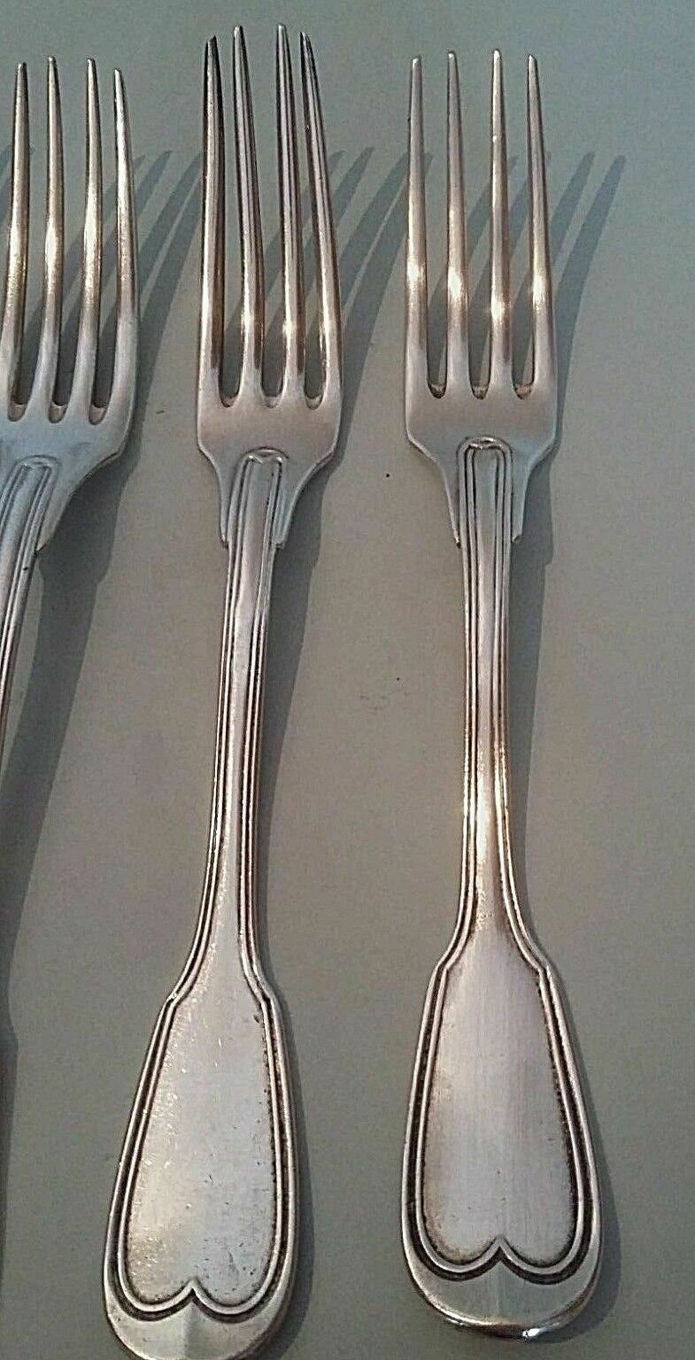 Set of six forks including three in white metal alloy SFAM a Christofle