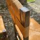 Six brutalist chairs straws and wood 60s