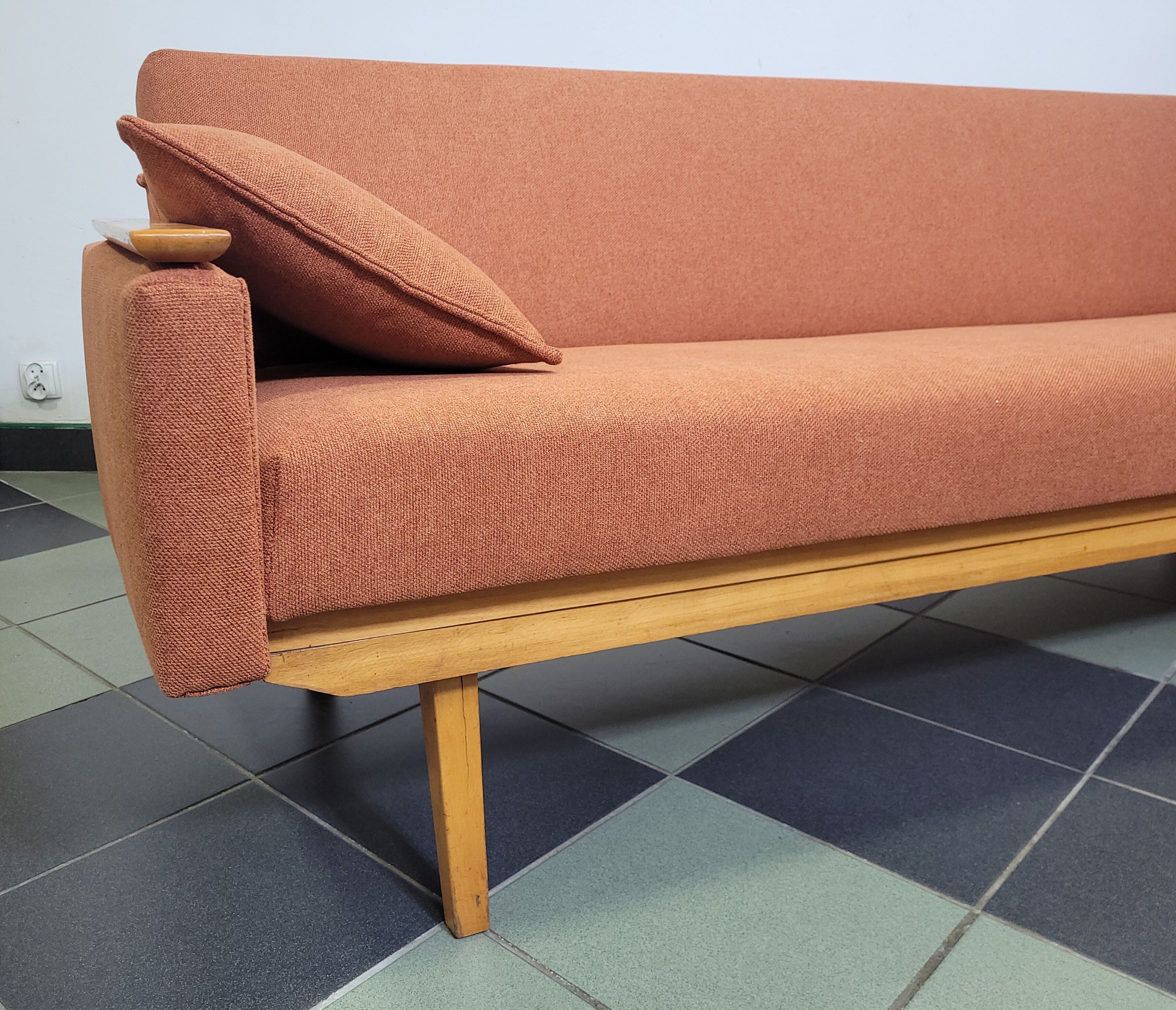 Mier Topolčany Design reclining sofa Czechoslovakia 1960s.