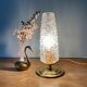 Vintage tulip table lamp in molded glass