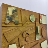 Paire de commodes en bois et laiton