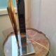 Vintage antique lamp in chrome metal and gold bronze.