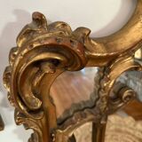 Antique mirror with carved gilded wood glazing beads 164x127