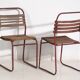 Antique red garden chairs (c.1920). Set of 2 pieces no. 16