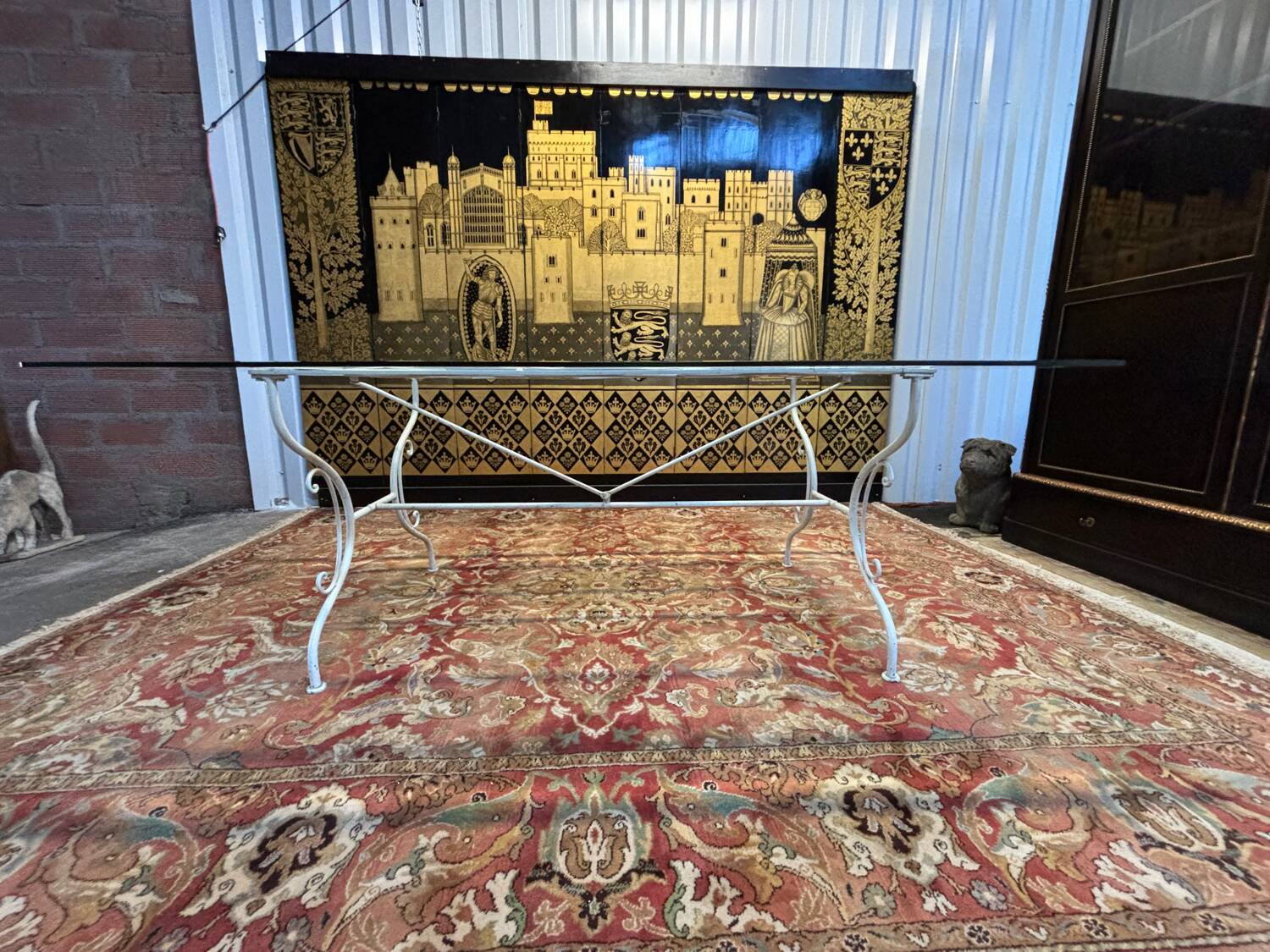 Iron and glass garden furniture