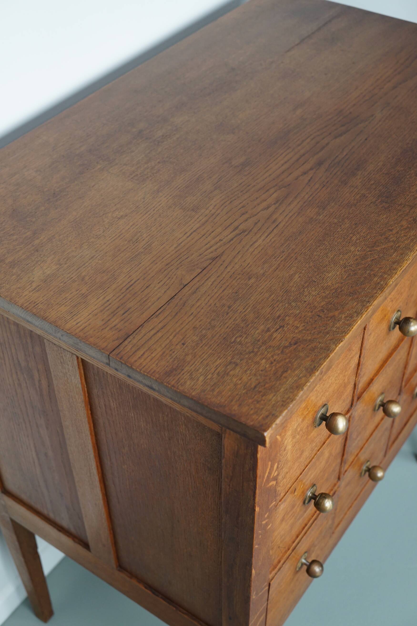 Dutch Oak Apothecary / Filing Cabinet, 1930s