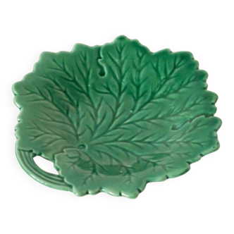 Vide-poche en barbotine modèle Feuille, Vert, 1960 - 14 cm