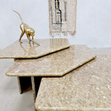 Vintage Italian marble low pull-out table