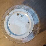 Plafonnier, applique vintage en verre moulé