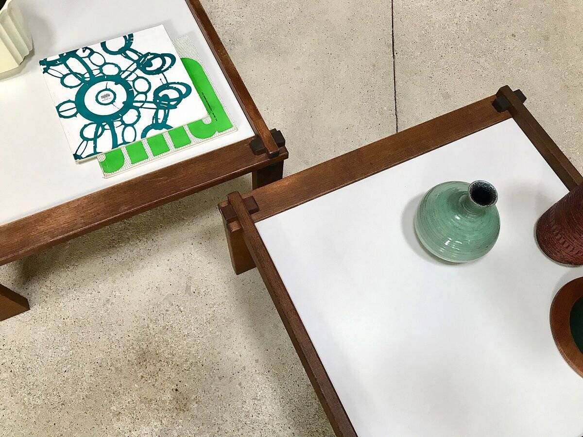 Brutalist Farmer Side Tables  by Gerd Lange for Bofinger, Germany 1960s