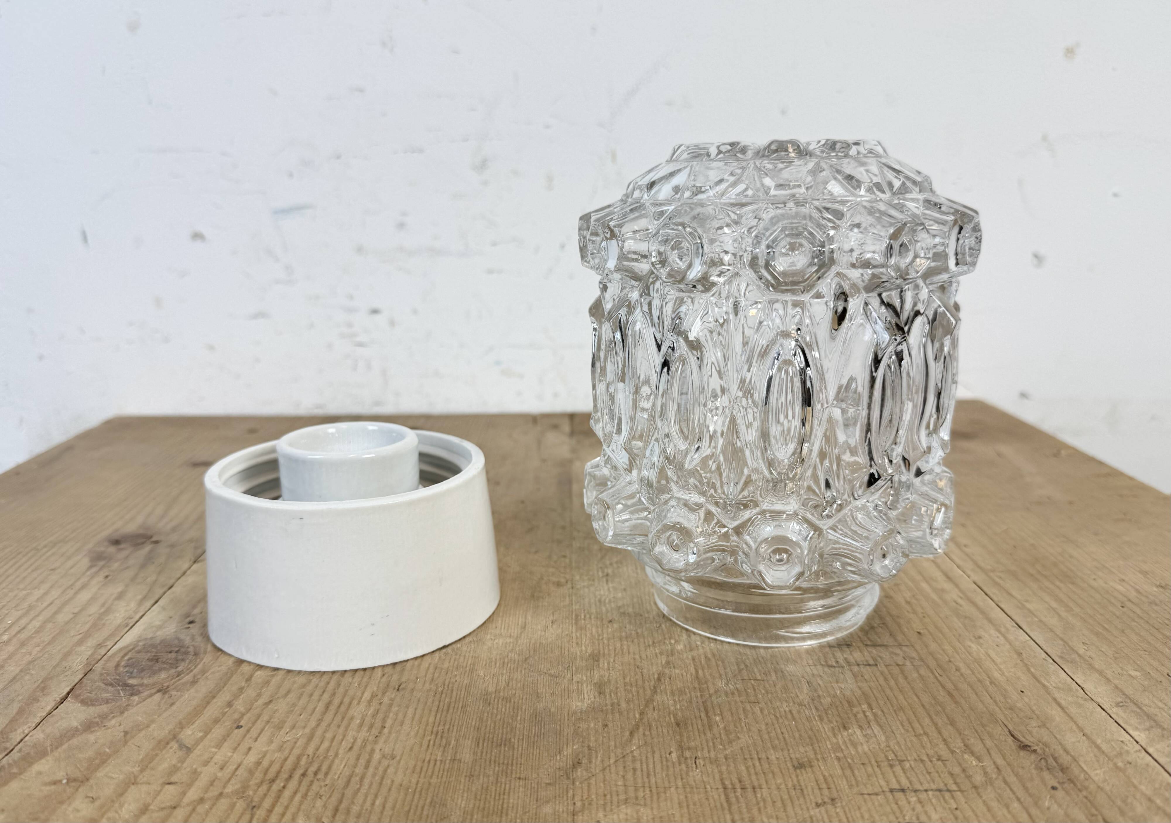 Vintage White Porcelain Ceiling Light, 1970s