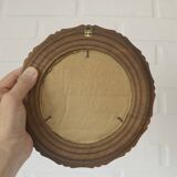 Petit miroir mural vintage en bois sculpté à la main, miroir de ferme fait à la main