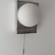 Applique vintage, chrome et opaline, France 1970