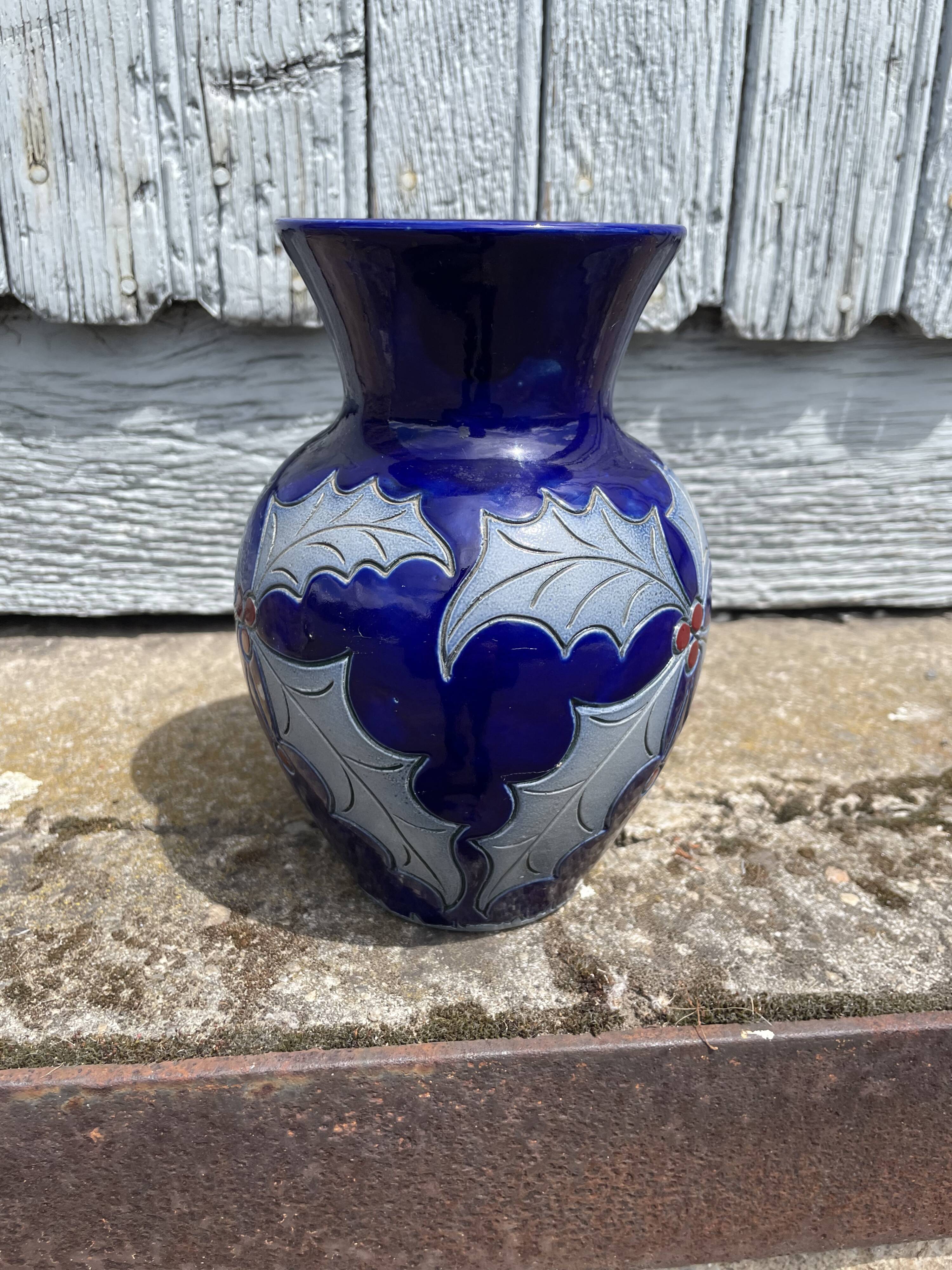 Vase betschdorf p. schmitter salt glaze cobalt s