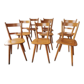 Set of 8 vintage bistro chairs 1960