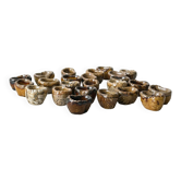 24 godets à escargots en céramique flambée
