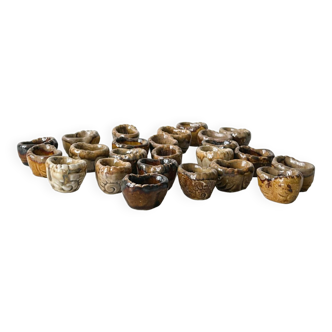 24 flambéed ceramic snail cups