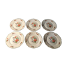 Set of 6 new dessert plates arcopal floral decoration model Ronsard