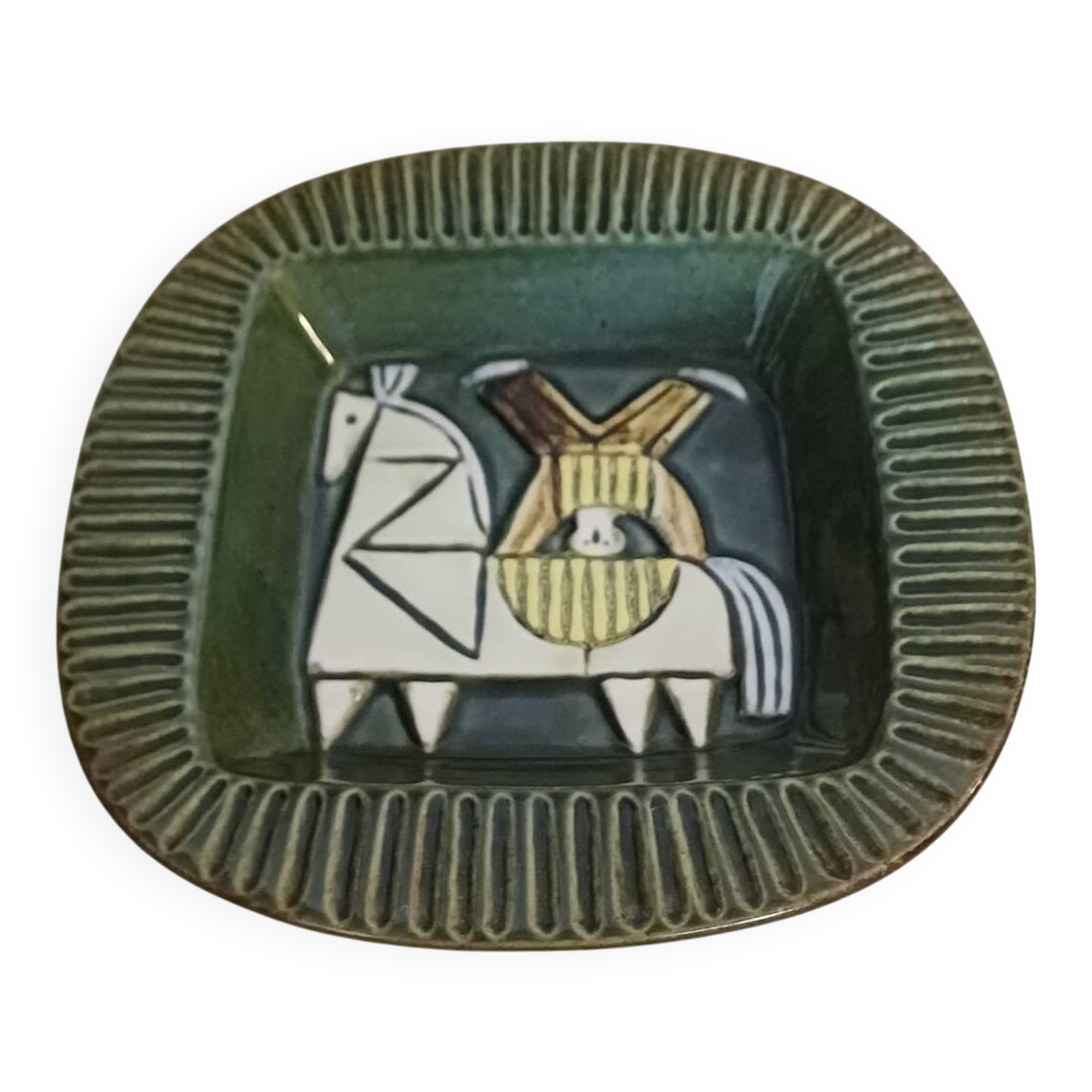 Plat vide-poche Harlekin – Lisa Larson pour Gustavsberg, années 1960
