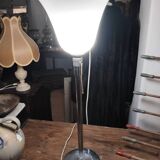 Mazda 1930 lamp in chromed metal and opaque glass