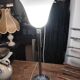 Mazda 1930 lamp in chromed metal and opaque glass