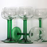 6 screen-printed Alsace wine glasses in very good condition