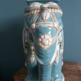 Green blue ceramic elephant