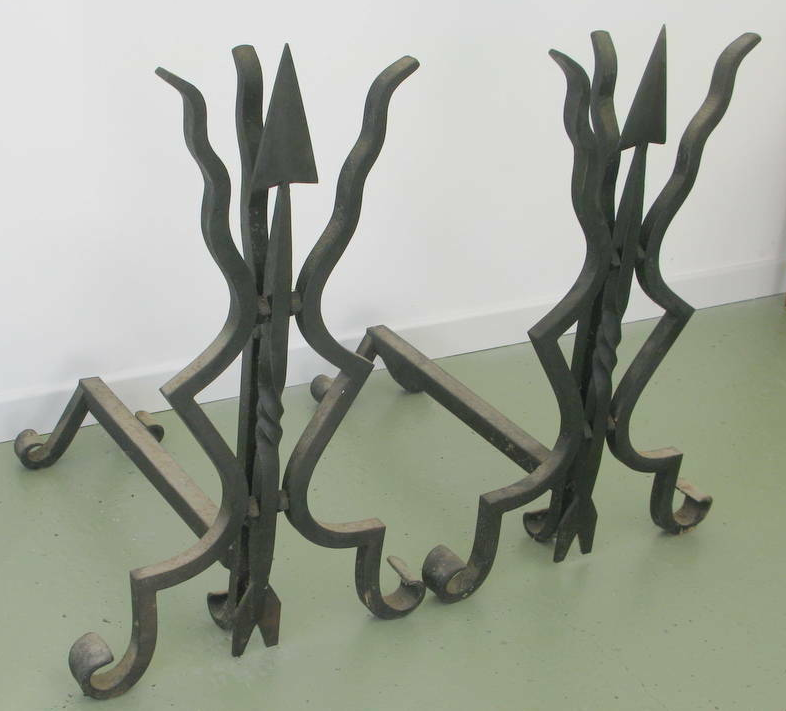 Pair of chenets wrought iron