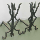 Pair of chenets wrought iron