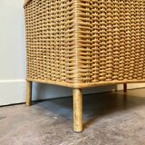 Braided rattan chest