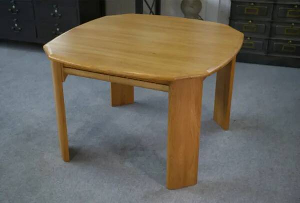 Solid elm table in the style of Maison Regain, 1970s