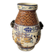 Polychrome ceramic vase in glazed stoneware