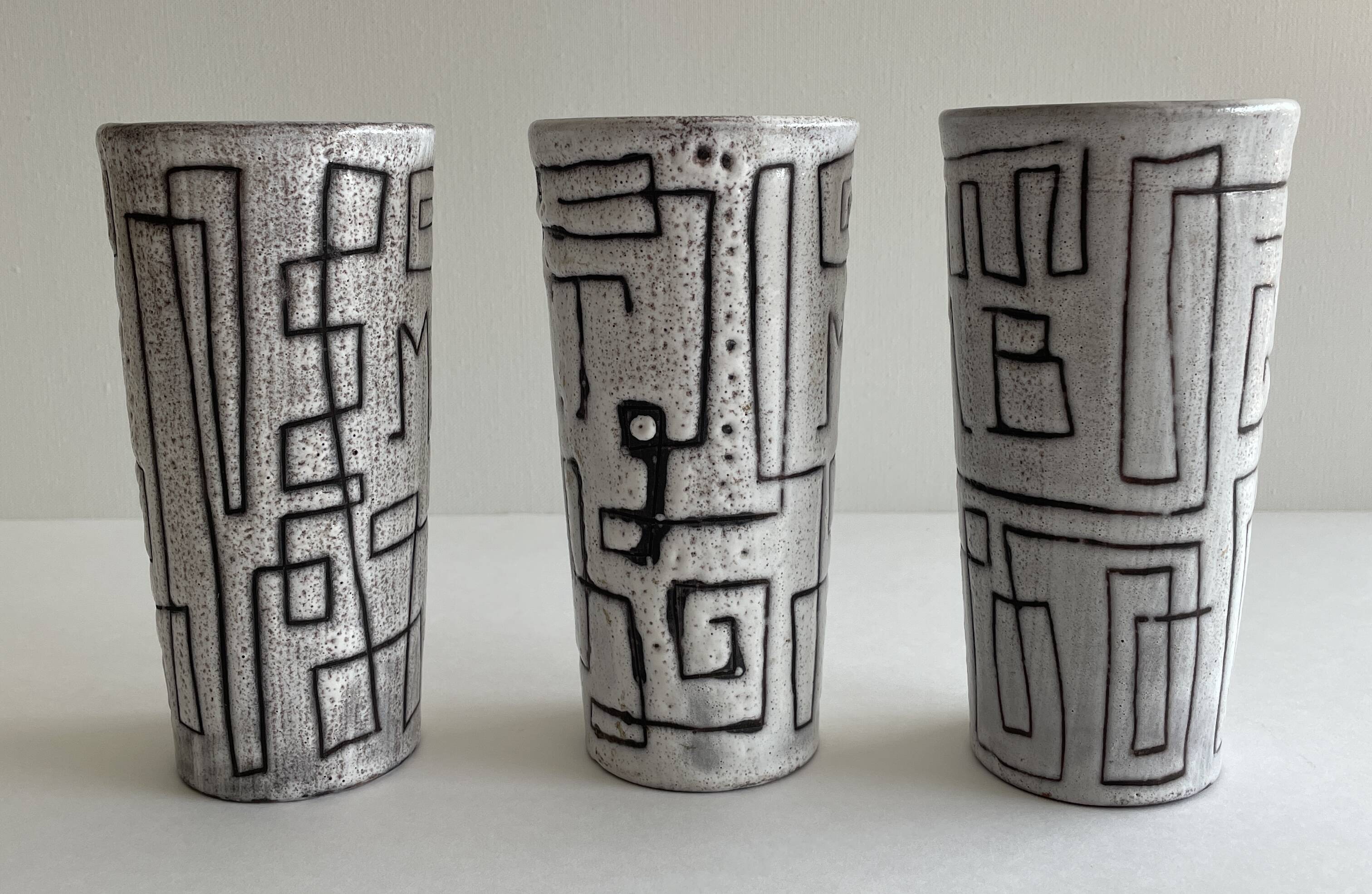 Large goblets for orangeade or small ceramic vases from the 1960s-70s.