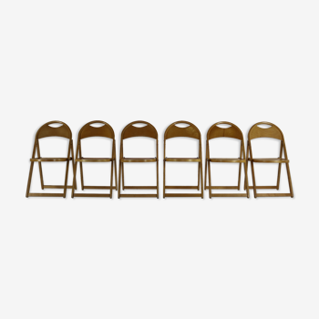 Six chaises pliantes sixties par Thonet