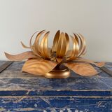 Ceiling lamp flower leaf gilded metal