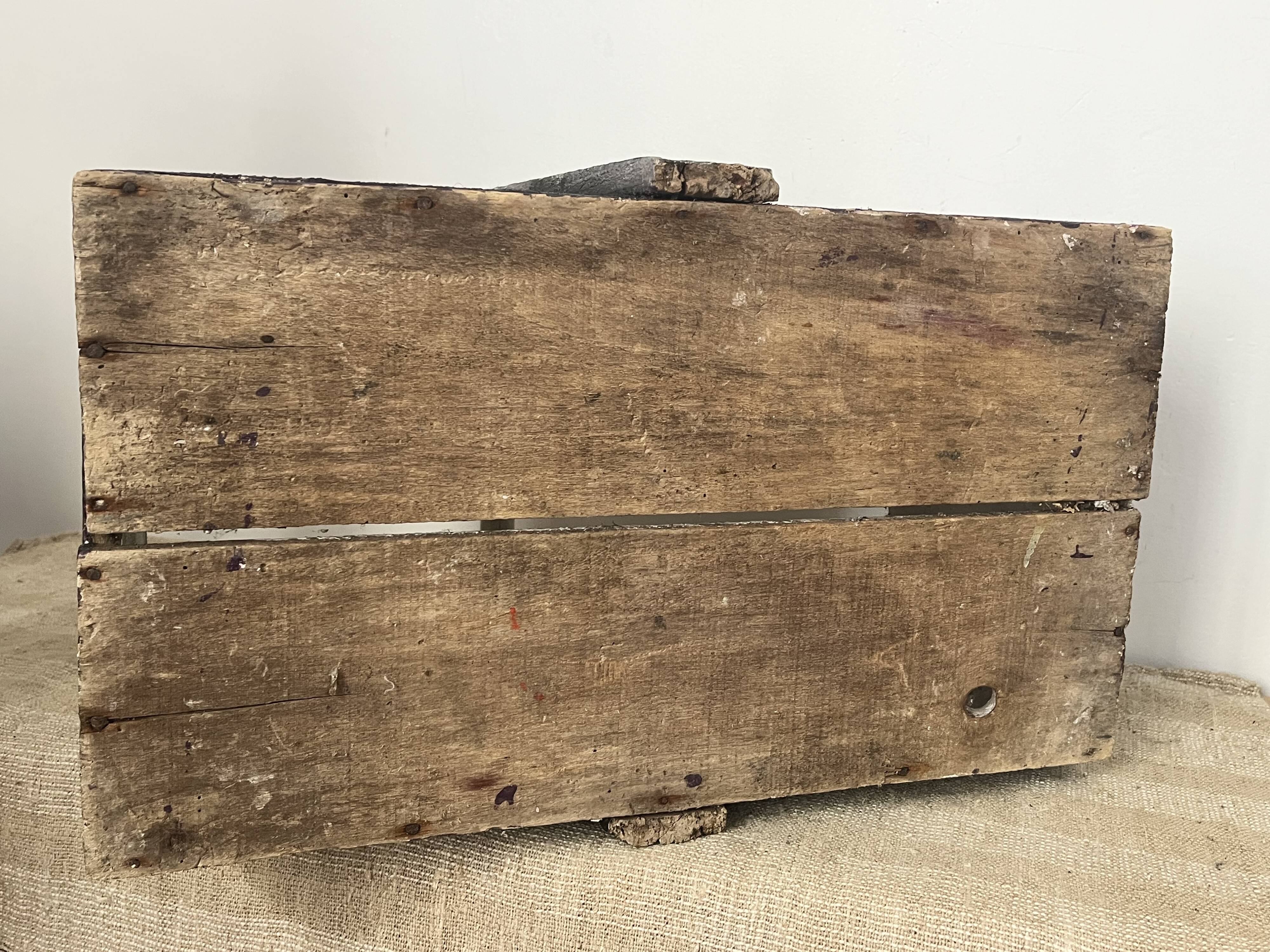 Wooden basket for the garden or workshop, folk art