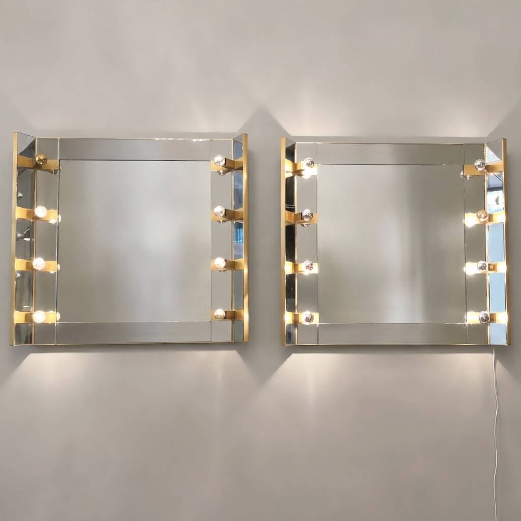 Miroir lumineux Sciolari Italie vers 1970