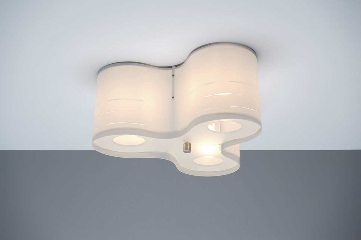 Freeform ceiling light circa 1990 glass and perspex