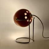 Lampe globe oculaire orange vintage des années 1970 en chrome – Design Space Age