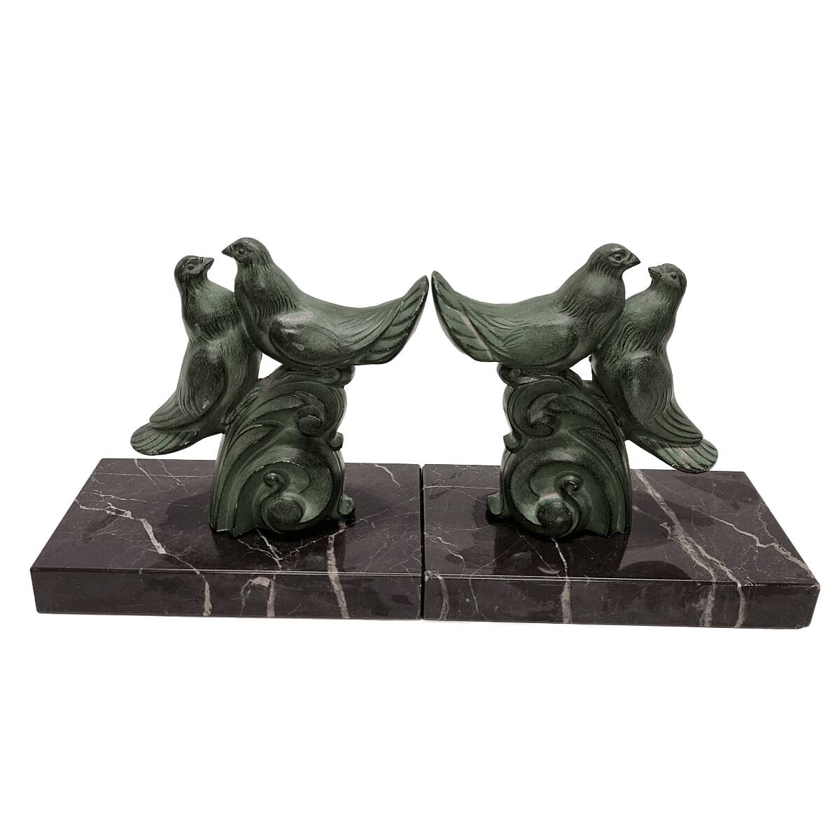 Vintage French Bookends With Doves, 1950s
